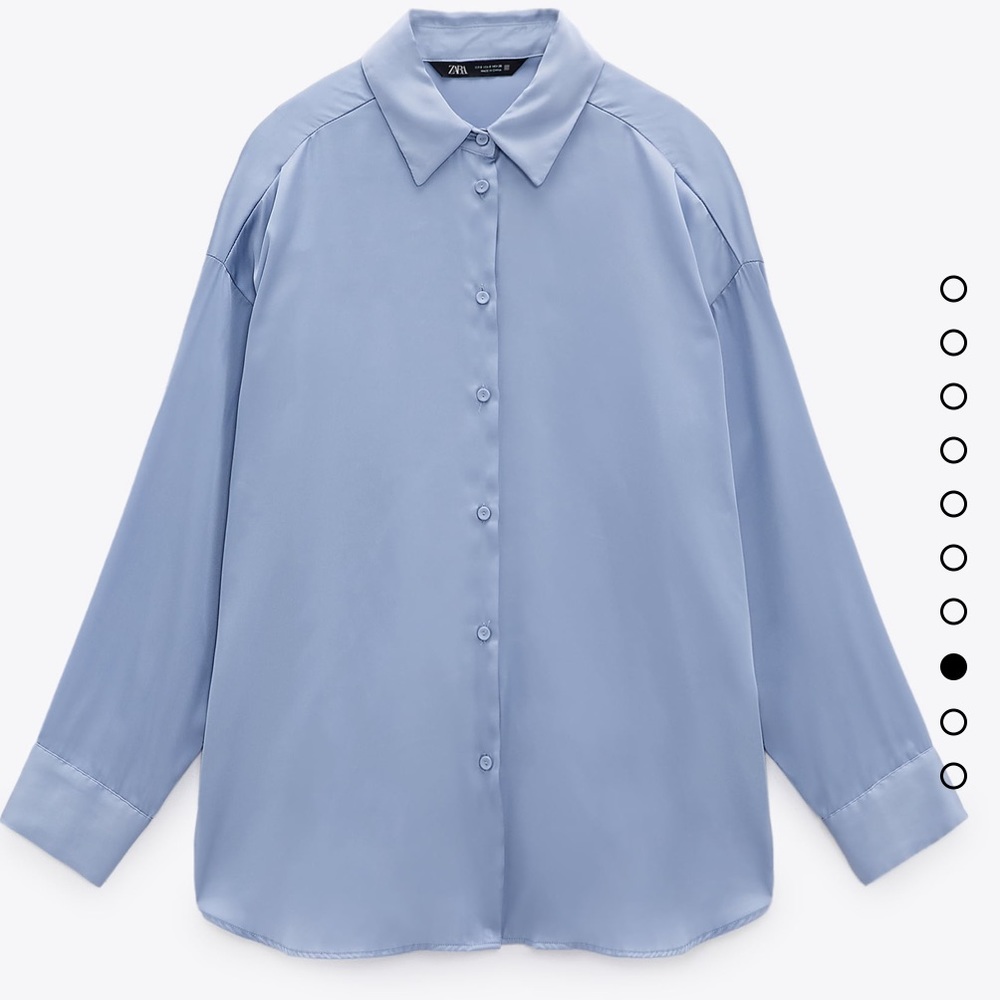 Oversized silk dress shirt ZARA